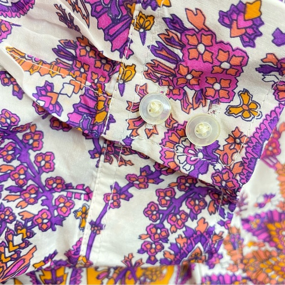 JC Penney’s Blouse Women Large Button Down Silk Blend Multi Colored - Picture 7 of 9